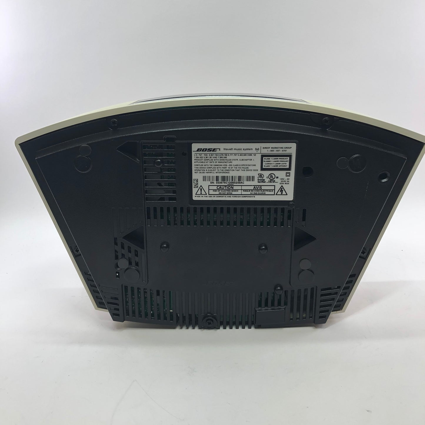 Bose Wave Music System Stereo Speaker, With Power Cable, Aux Cable, and Remote