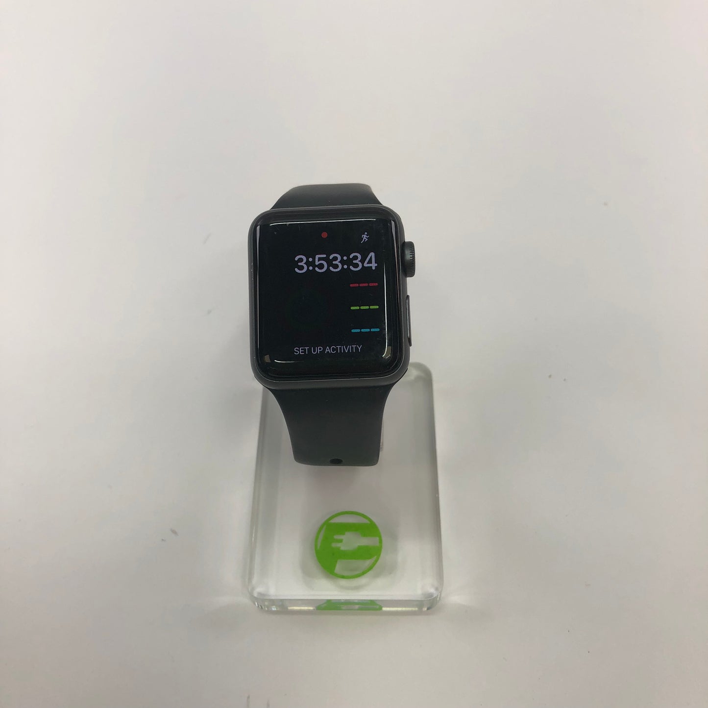 GPS Only Apple Watch Series 3 38MM Space Gray Aluminum Black Sport Band A1858