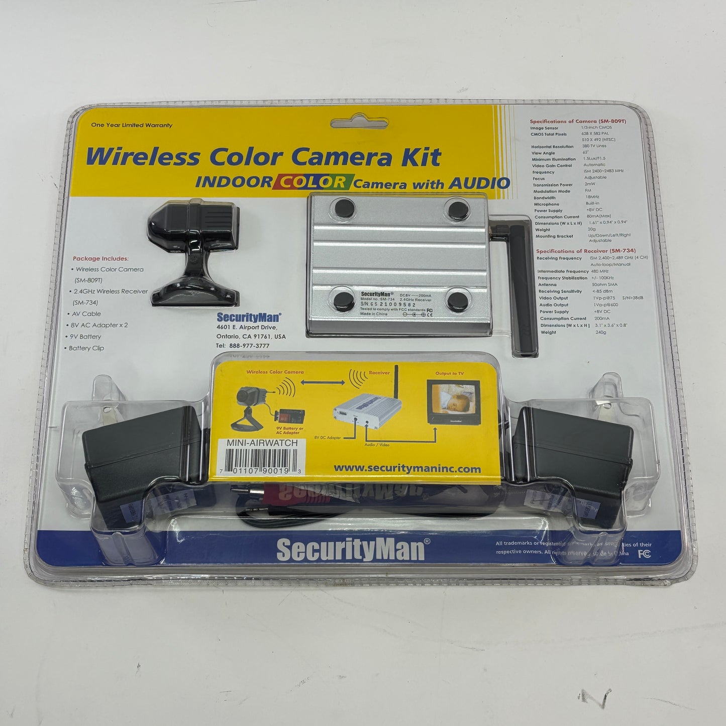 SecurityMan Wireless Color Camera Kit MINI-AIRWATCH