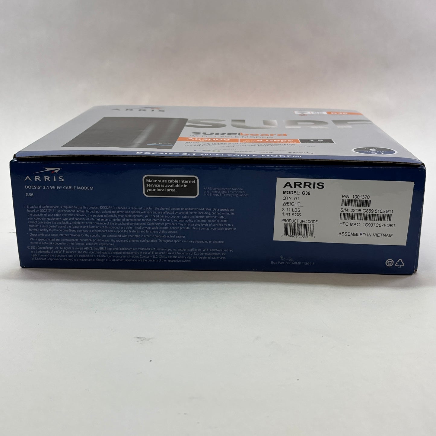 Arris Surfboard G36 AX3000 Router 1001370