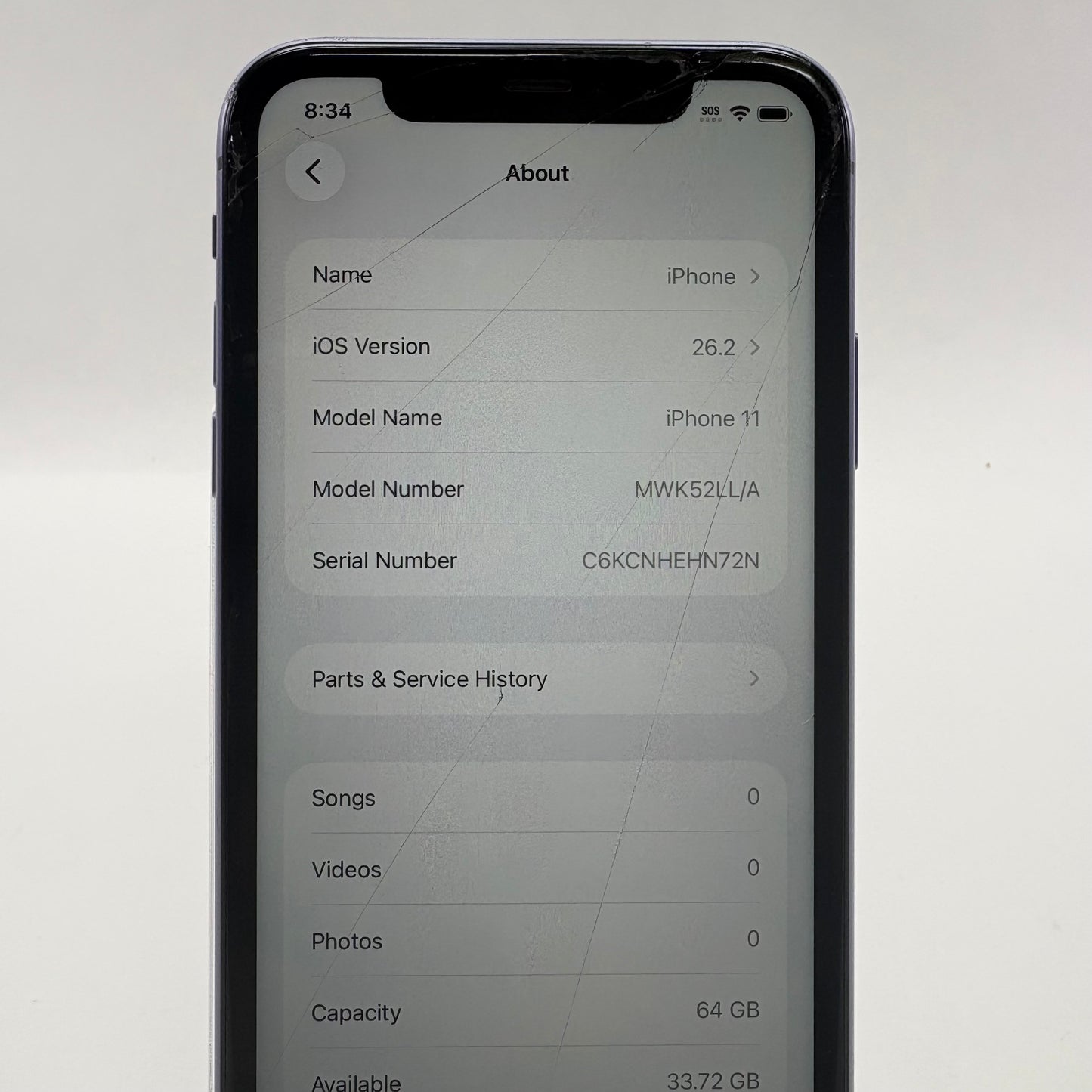 Broken T-Mobile Apple iPhone 11 64GB MWK52LL/A Read Description