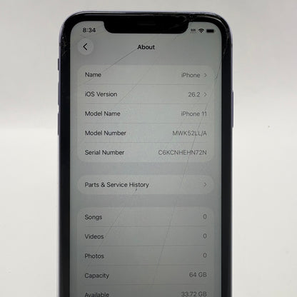 Broken T-Mobile Apple iPhone 11 64GB MWK52LL/A Read Description