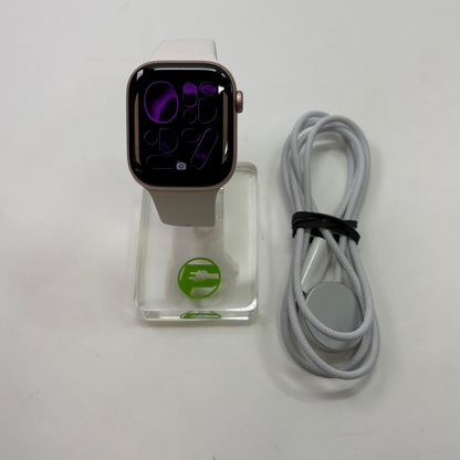 GPS Only Apple Watch Series 11 42MM Rose Gold Aluminum WhiteSport Band MEU04LW/A