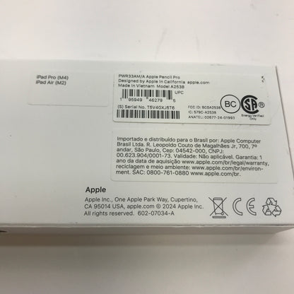 Apple Pencil Pro Smart Pencil Stylus White MX2D3AM/A  Original Box Engraved READ