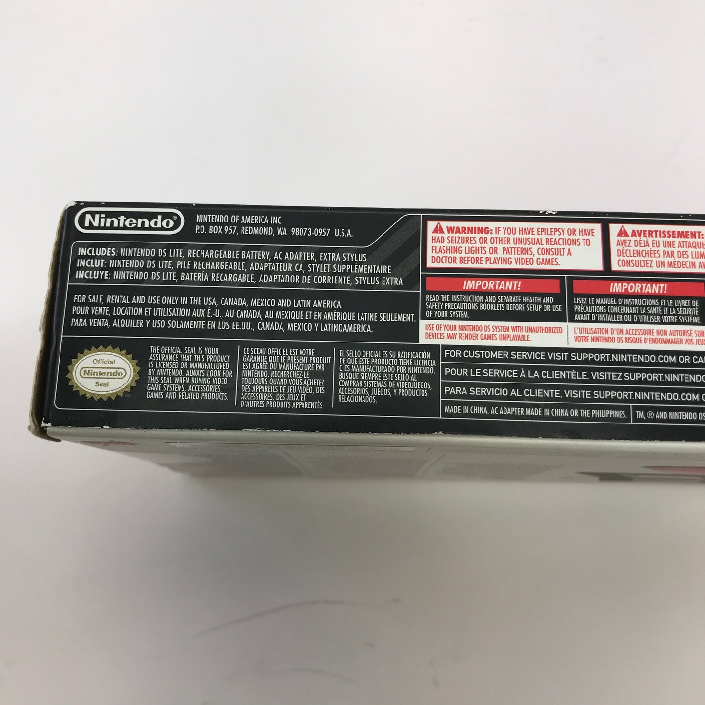 Nintendo DS Lite Handheld Game Console Only USG-001 Red w Original Box