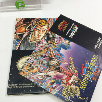 Double Dragon II (Nintendo NES, 1989) Tested and Working w Dust Cover and Manual