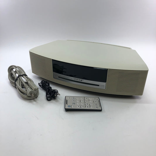 Bose Wave Music System Stereo Speaker, With Power Cable, Aux Cable, and Remote