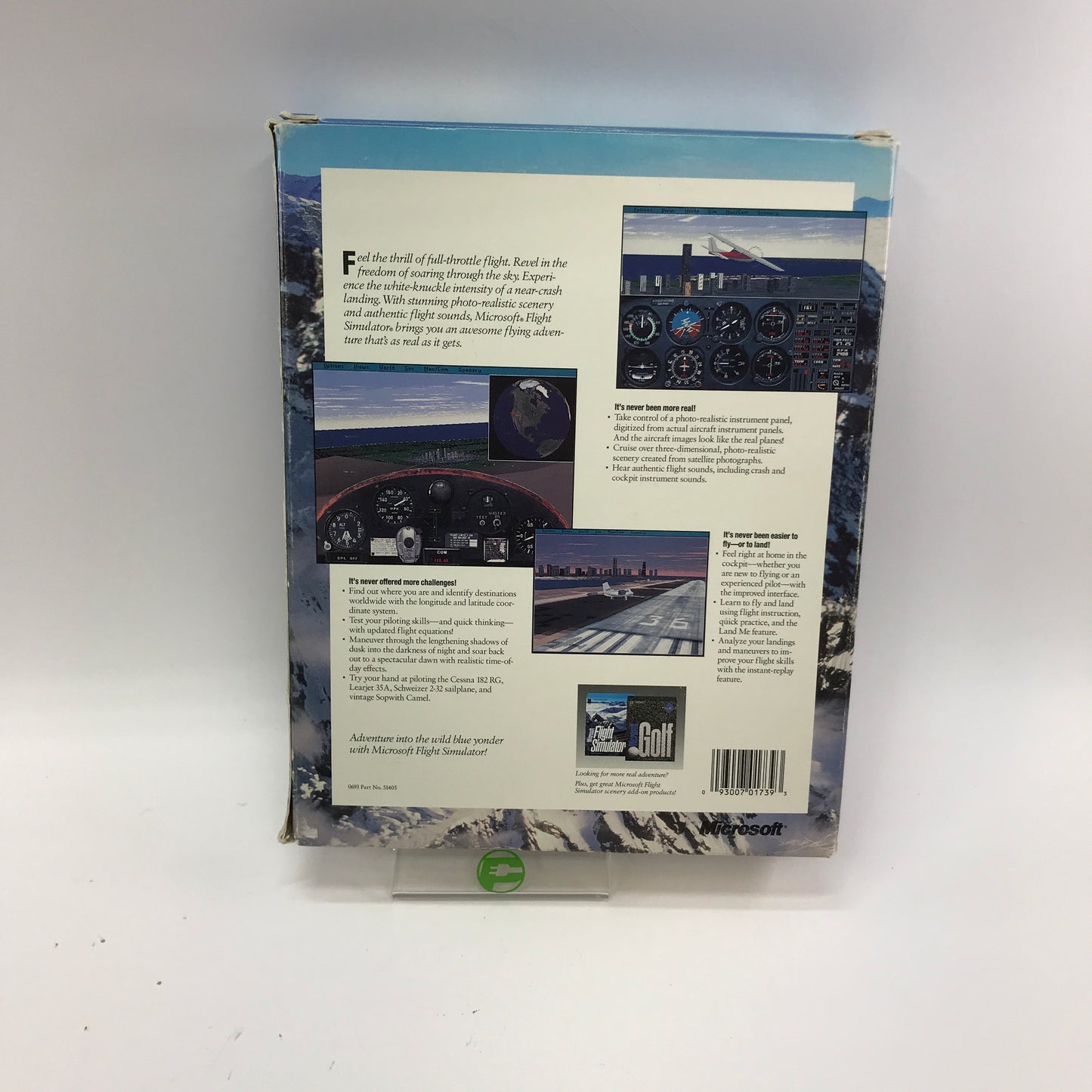 Microsoft Flight Simulator [MS-DOS] (PC, 1994) Complete in Original Box, CIB