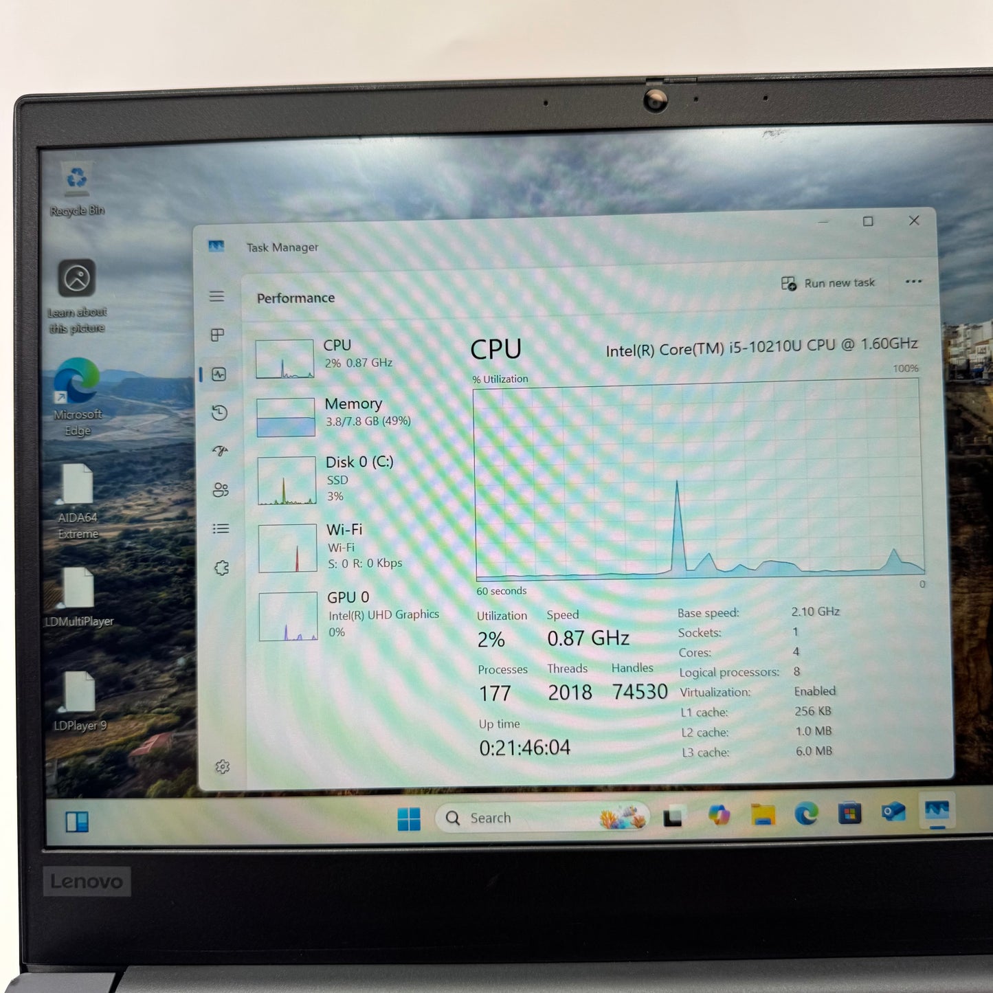 Lenovo ThinkPad E14 Gen 1 SL10W47313 14" i5-10210U 2.1GHz 8GB RAM 500GB SSD
