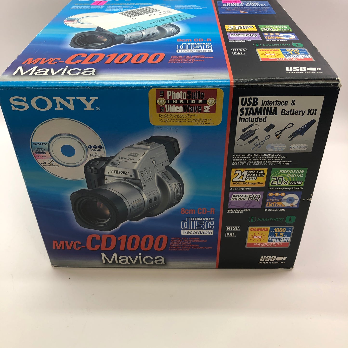 Sony MVC-CD1000 2.1MP Digtial Still Camera w Original Box