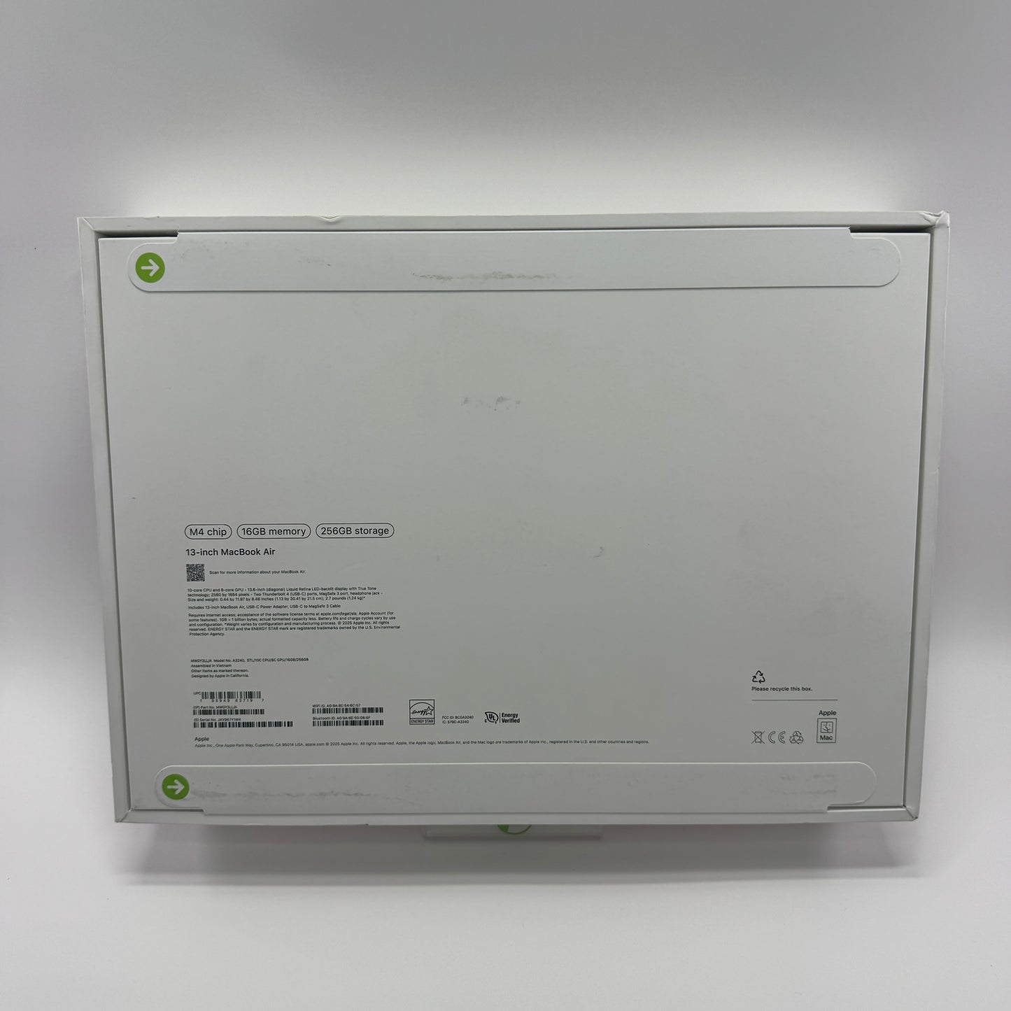New 2025 Apple MacBook Air 13.3" M4 10C GPU 4.5GHz 16GB RAM 256GB SSD MW0Y3LL/A