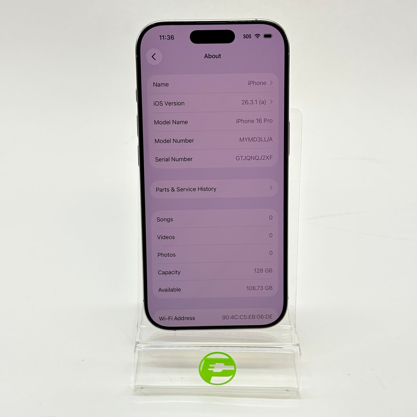 Factory Unlocked Apple iPhone 16 Pro 128GB Natural Titanium MYMD3LL/A