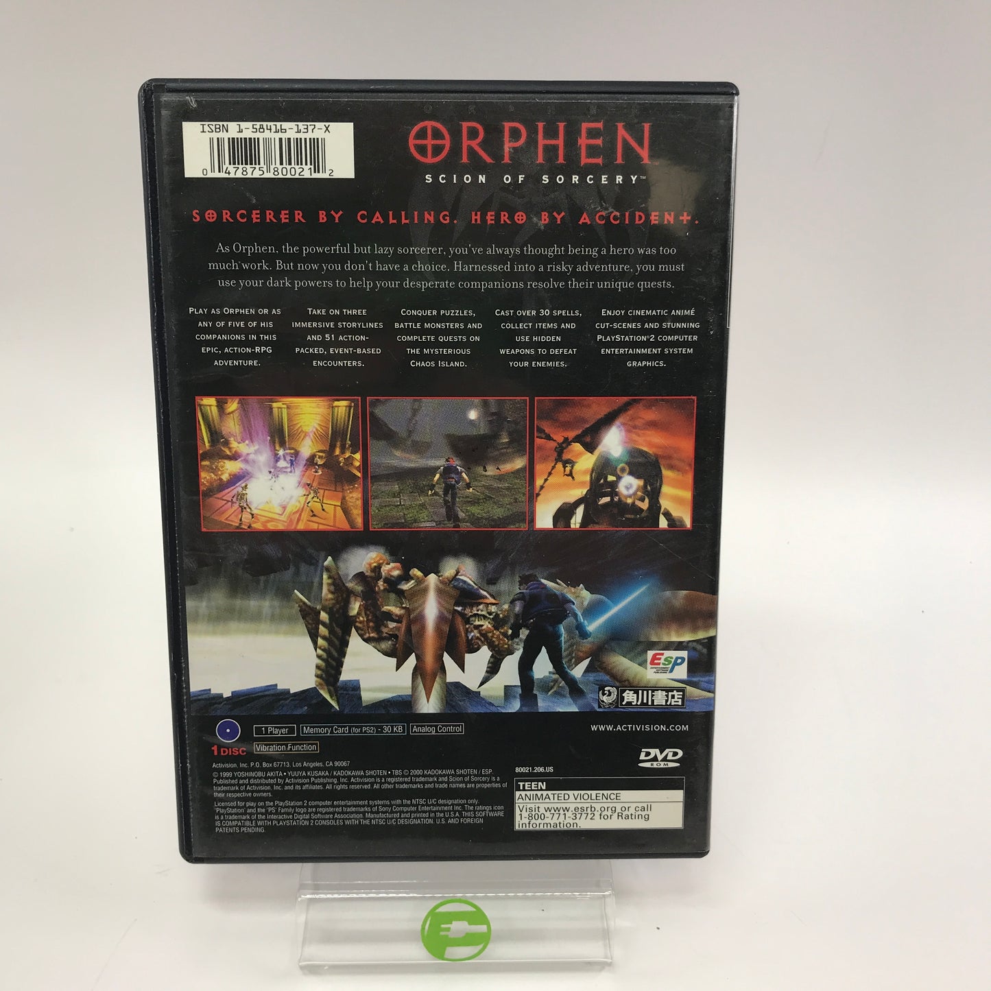 Orphen Scion of Sorcery (Sony PlayStation 2 PS2, 2000) CIB w/ Registration Card