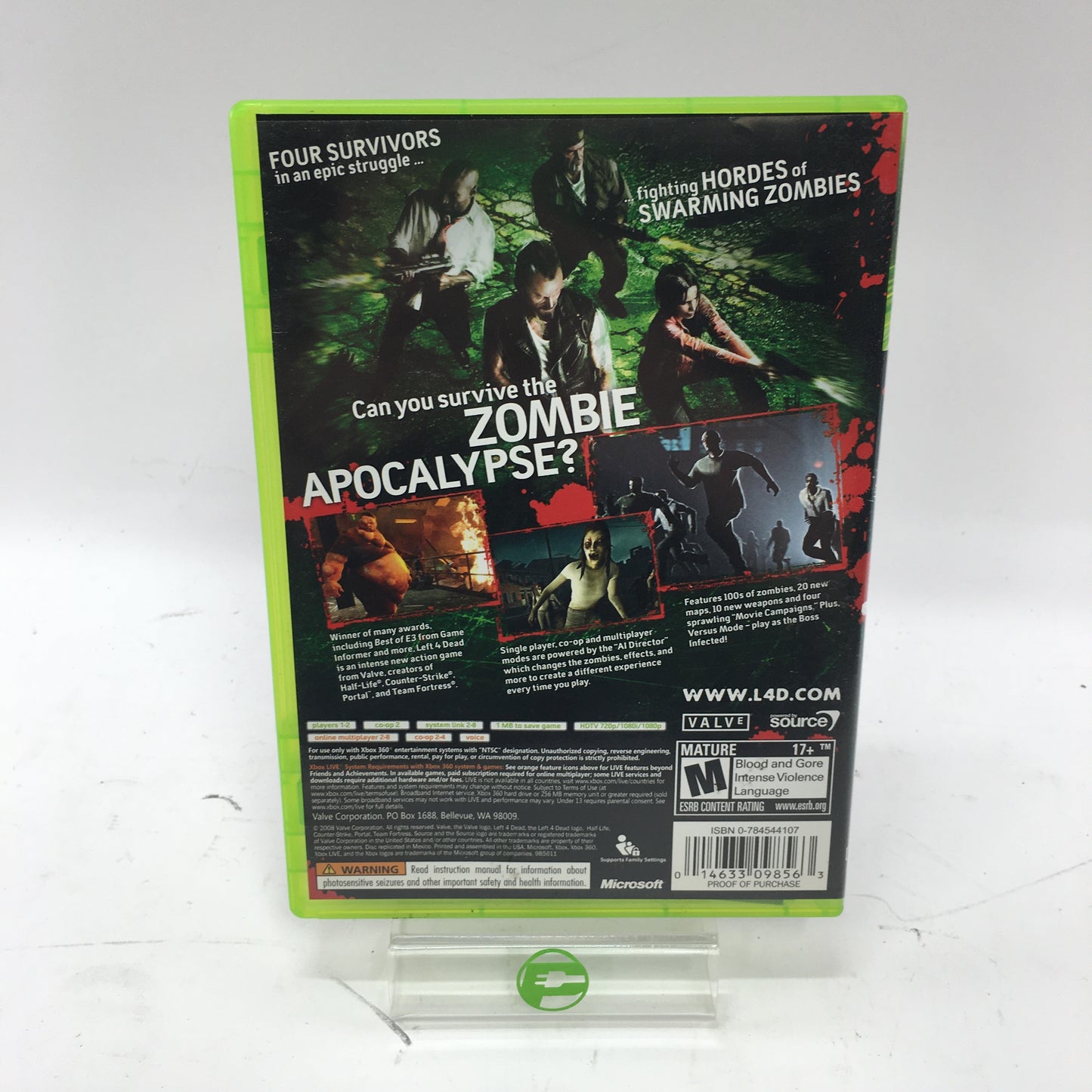Left 4 Dead (Microsoft Xbox 360, 2008) Complete in Box w/ Inserts, CIB