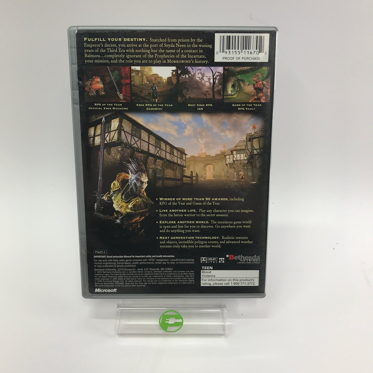 Elder Scrolls III Morrowind [Platinum Hits] (Microsoft Xbox, NaN) CIB w Map