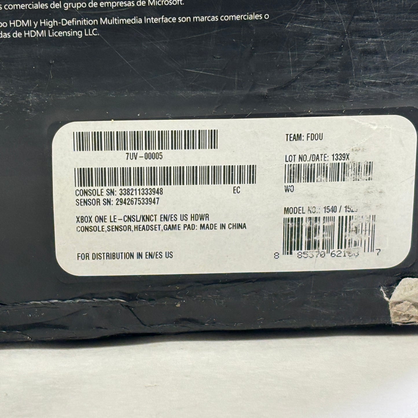 Microsoft Xbox One 500GB Console Gaming System Only Black 1540