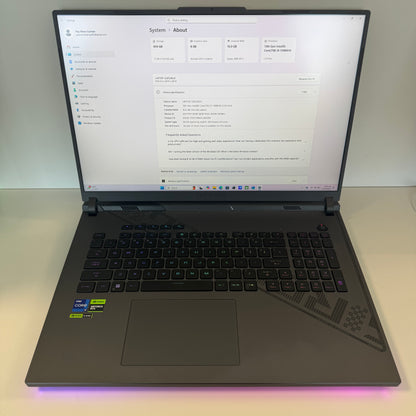 ROG Strix G i9-13980HX 2.20GHz 16GB RAM 1TB SSD Intel GeForce RTX 4070 Open Box 