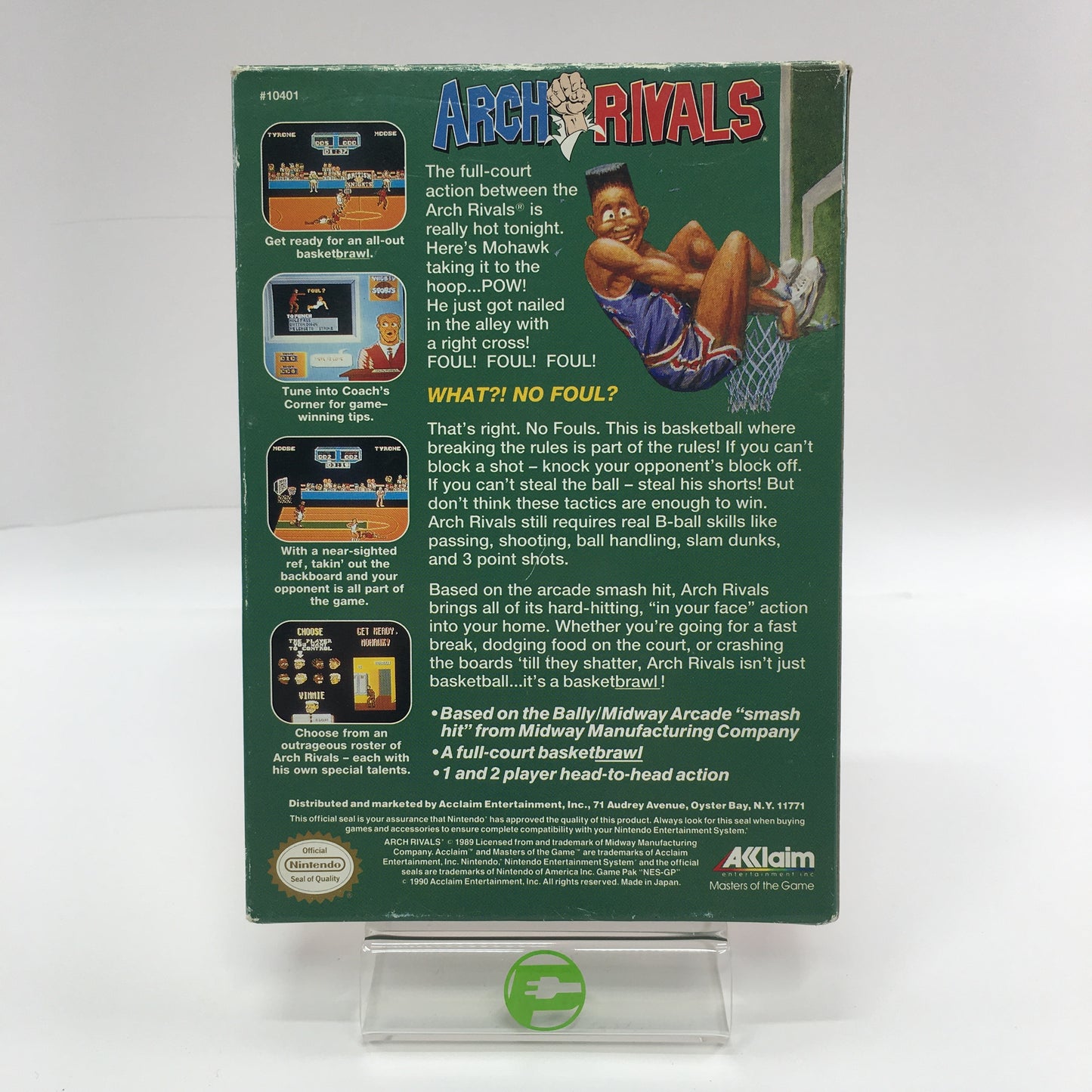 Arch Rivals (Nintendo NES, 1990) Tested CIB Original Box and Rare Poster