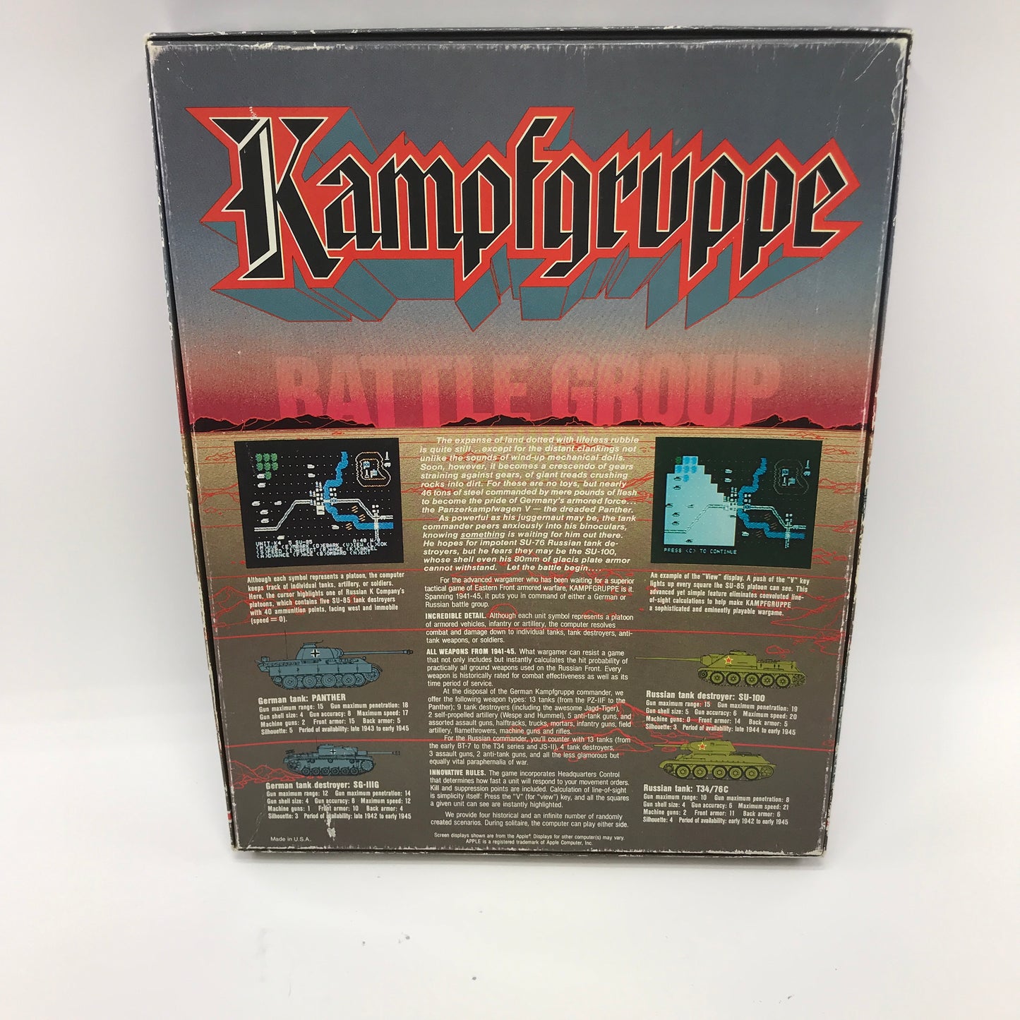 Kampfgruppe (PC, 1987) Complete in Original Box, Vintage 80's Strategy Game, CIB