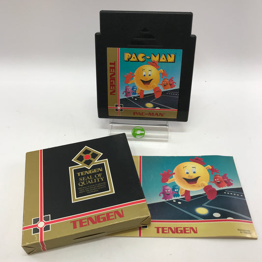 Pac-Man [Tengen] (Nintendo NES, 1986) w Tengen Dust Cover and Manual