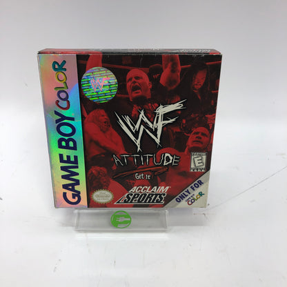 WWF Attitude (Nintendo GameBoy Color, 1999) Complete in Box w Inserts, CIB