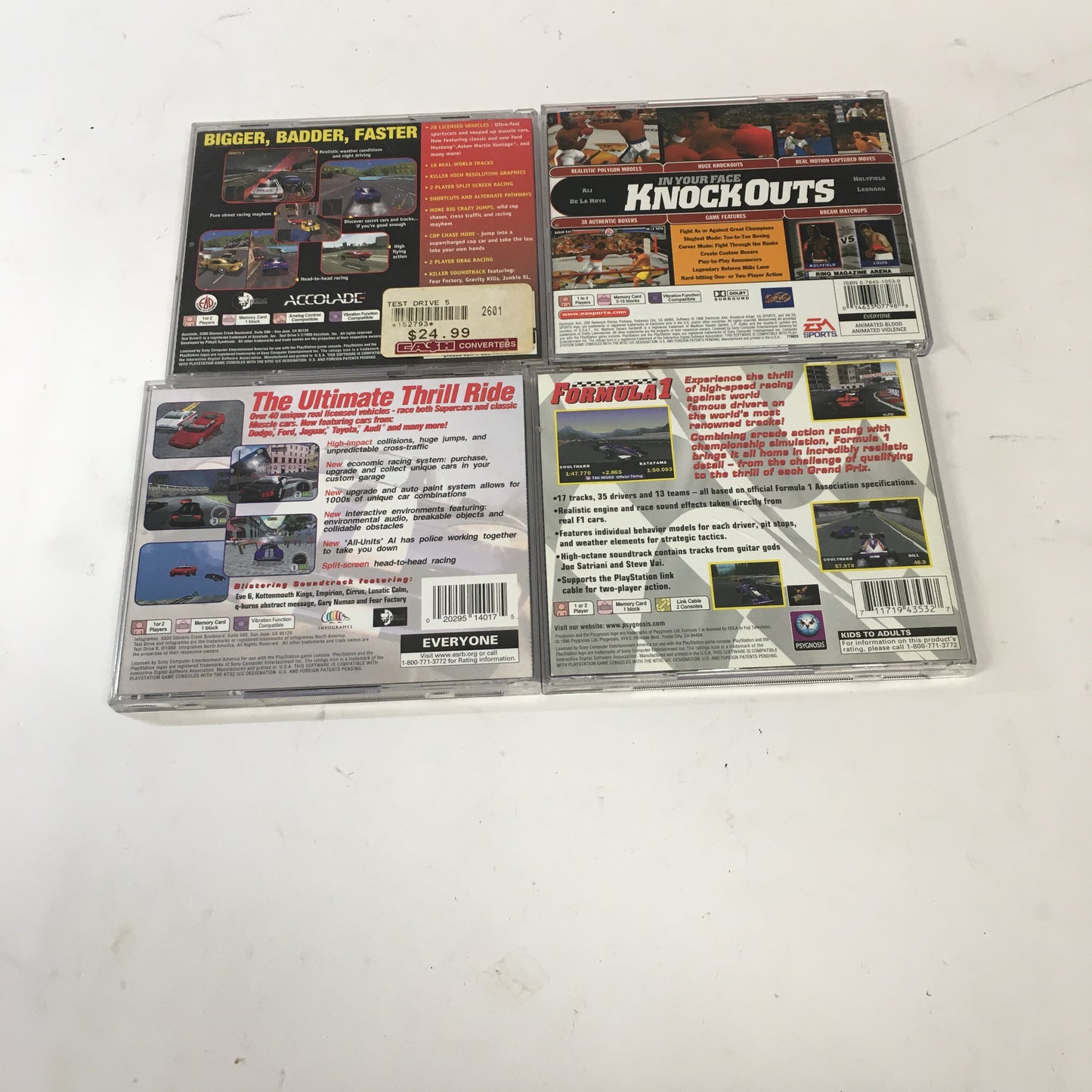 Lot of 22 Sony PlayStation 1 PS1 Games [Tomb Raider, Gran Turismo 2, and More]