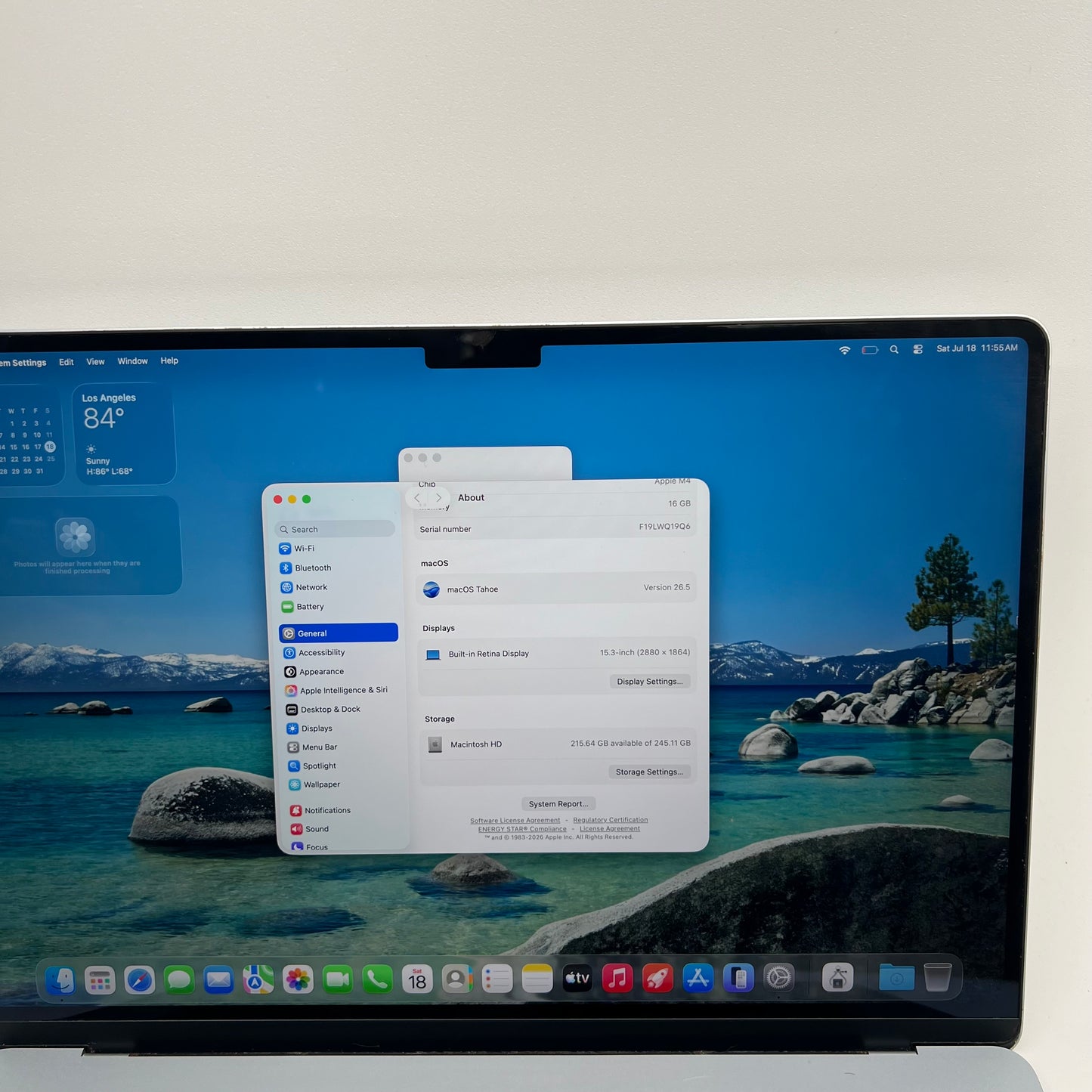 2025 Apple MacBook Air 15" M4 10C GPU 4.5GHz 16GB RAM 256GB SSD A3241