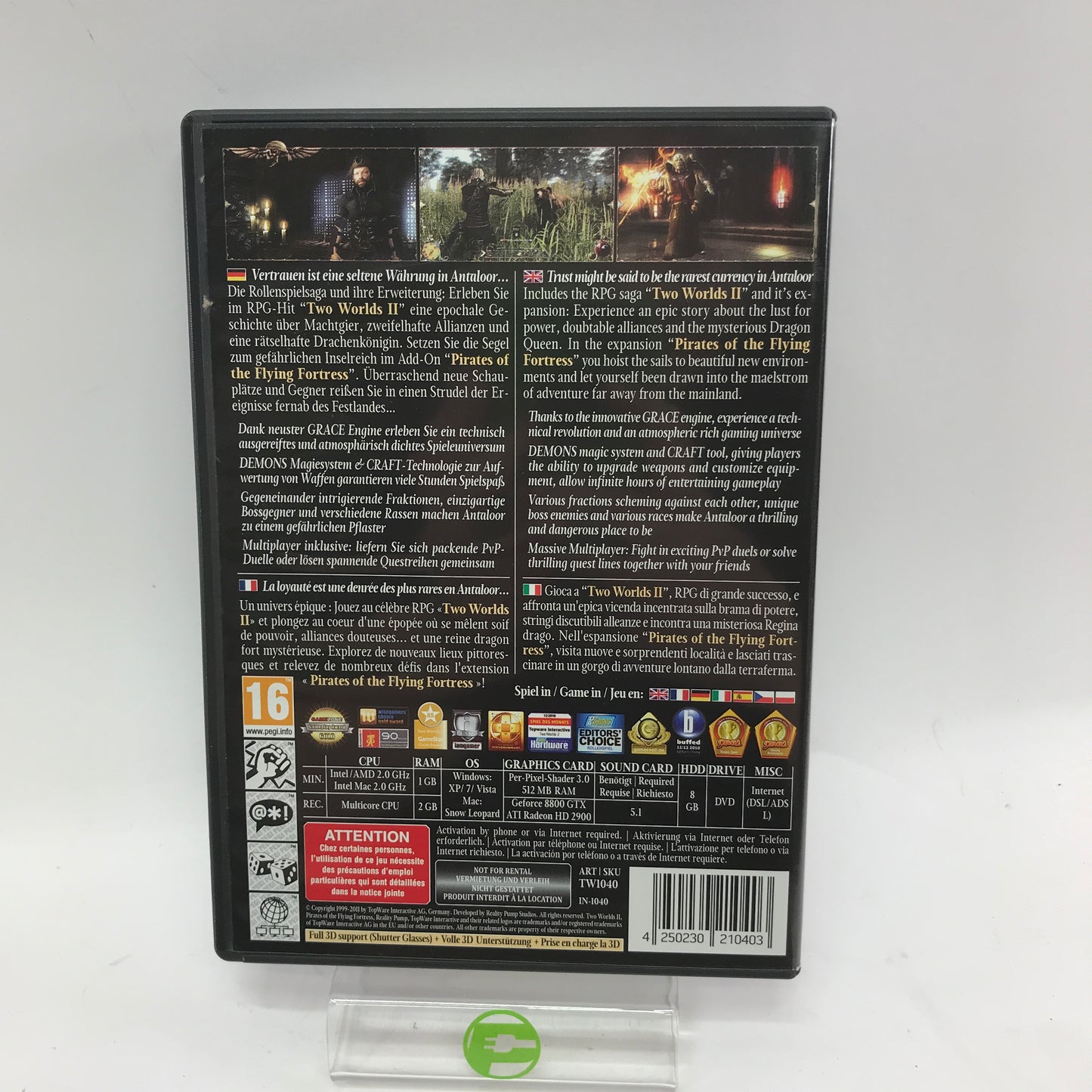 Two Worlds [Collector's Edition] (PC, 1999) w/ Double Sided Map and Pin