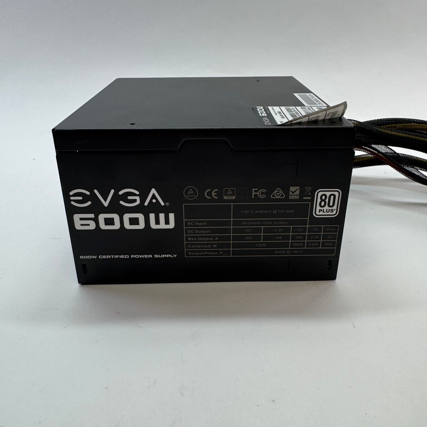 EVGA 600W 80 Plus 100-W1-0600 Non Modular Power Supply