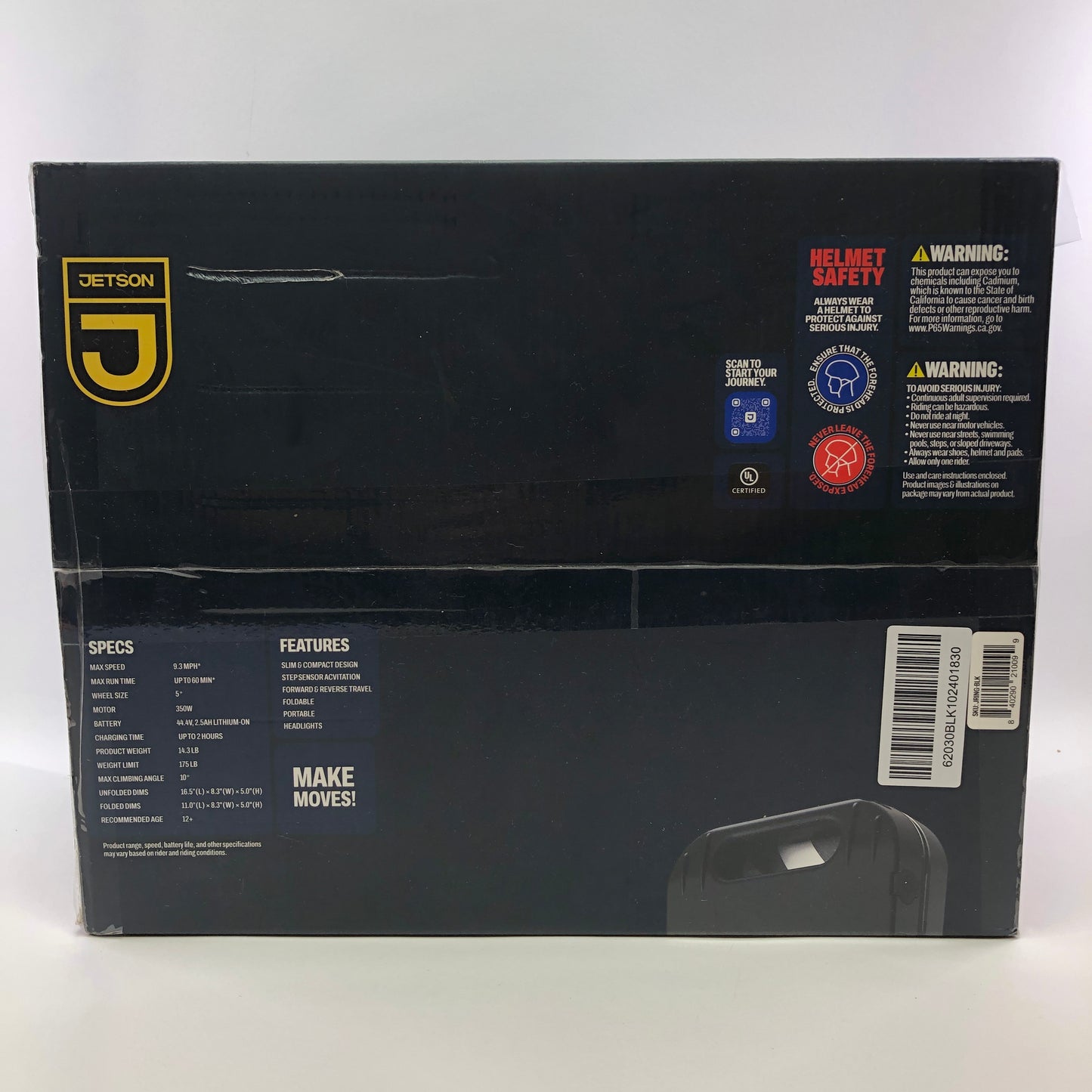 New Jetson J Ring Foldable Anti-Slip Electric Balance Board JRING-BLK