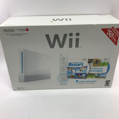 Nintendo Wii Video Game Console RVL-001 White No Sports Resort Disc READ