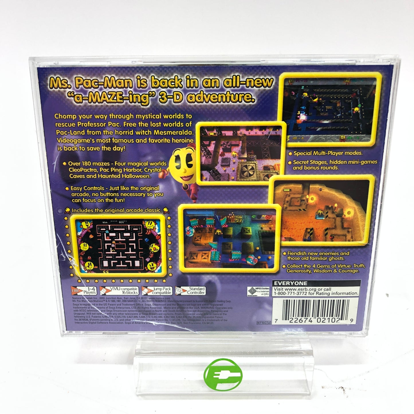 Ms. Pac-Man Maze Madness (Sega Dreamcast, 2000) CIB w/ Registration Card