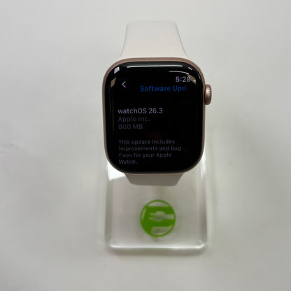 GPS Only Apple Watch Series 11 42MM Rose Gold Aluminum WhiteSport Band MEU04LW/A