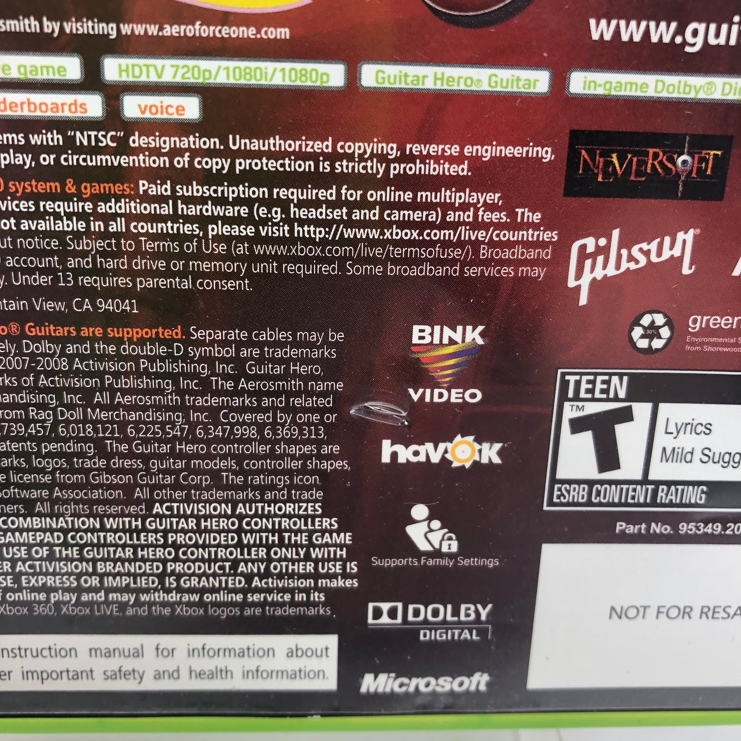 Guitar Hero Collection[II, III, 5, Van Halen, Aerosmith]Microsoft Xbox 360 Games