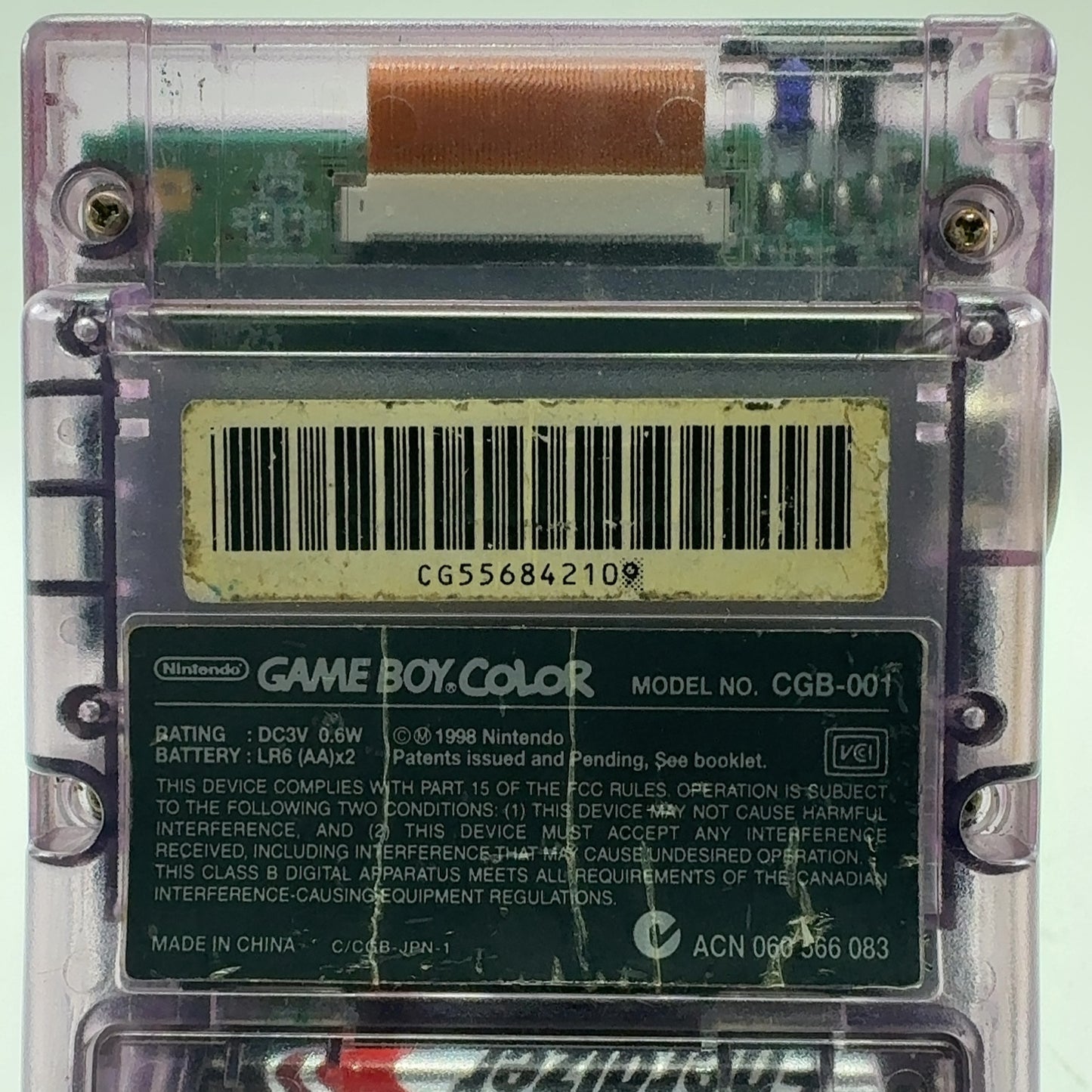 Nintendo Game Boy Color Handheld Only CGB-001 Atomic Purple
