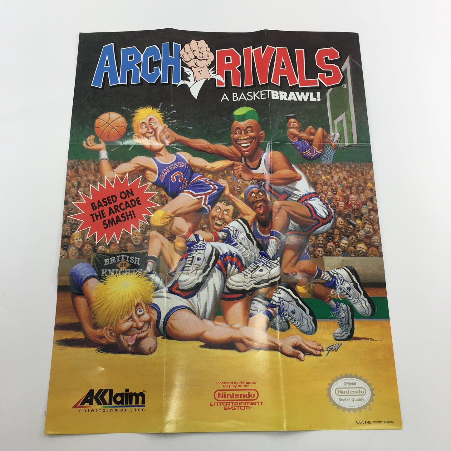 Arch Rivals (Nintendo NES, 1990) Tested CIB Original Box and Rare Poster