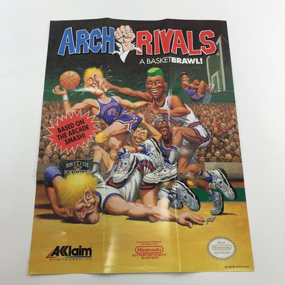 Arch Rivals (Nintendo NES, 1990) Tested CIB Original Box and Rare Poster
