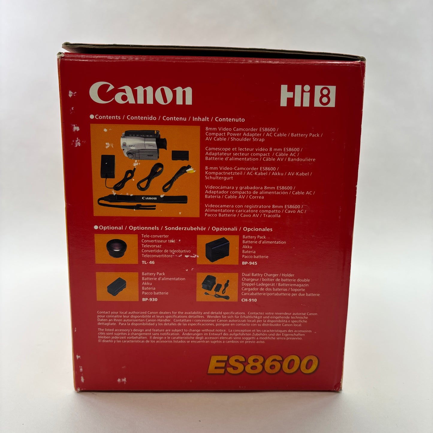 Canon ES8600 0.27MP Hi8 Analog camcorder