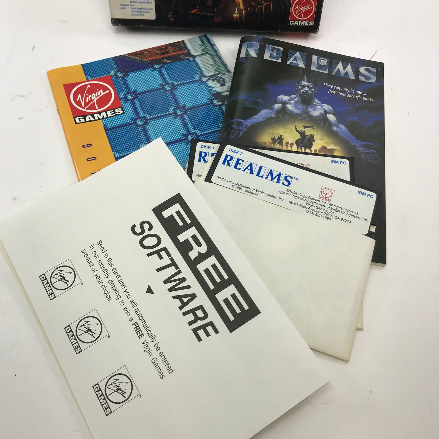 Realms (PC, 1991) Complete in Original Box Virgin Games 5.25" Floppy Discs