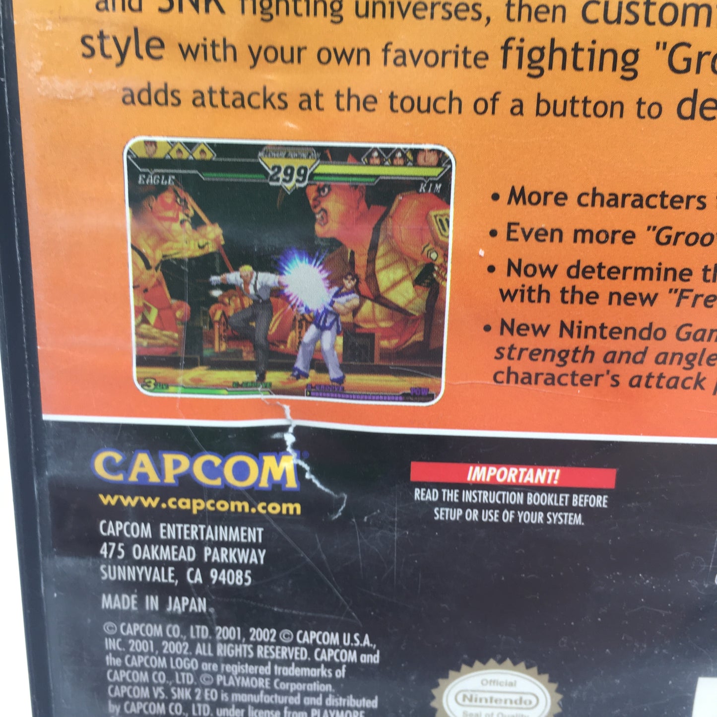 Capcom vs SNK 2 EO (Nintendo GameCube, 2002) No Manual, Tested and Working