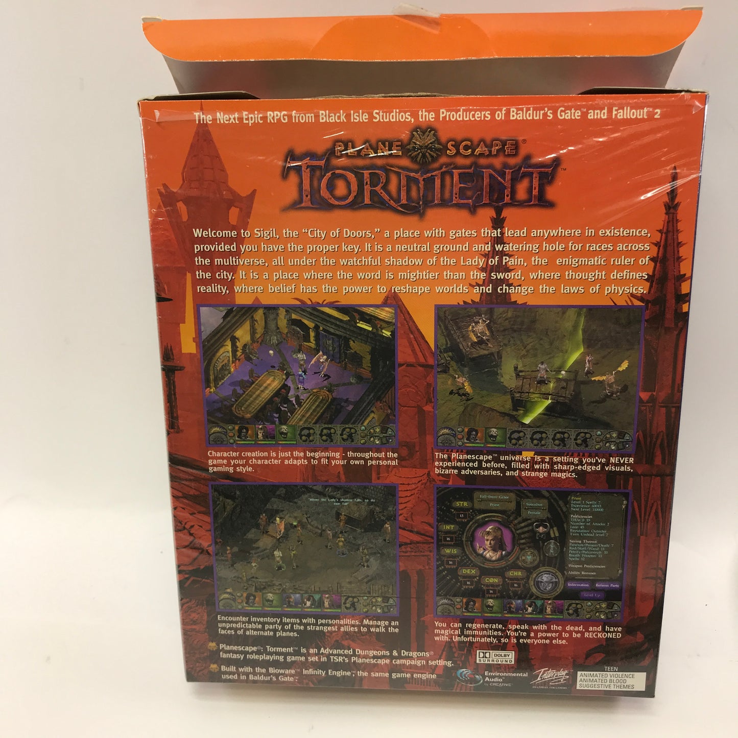 Planescape: Torment (PC, 1999) in Original Big Box w Manual Sealed Play Disc