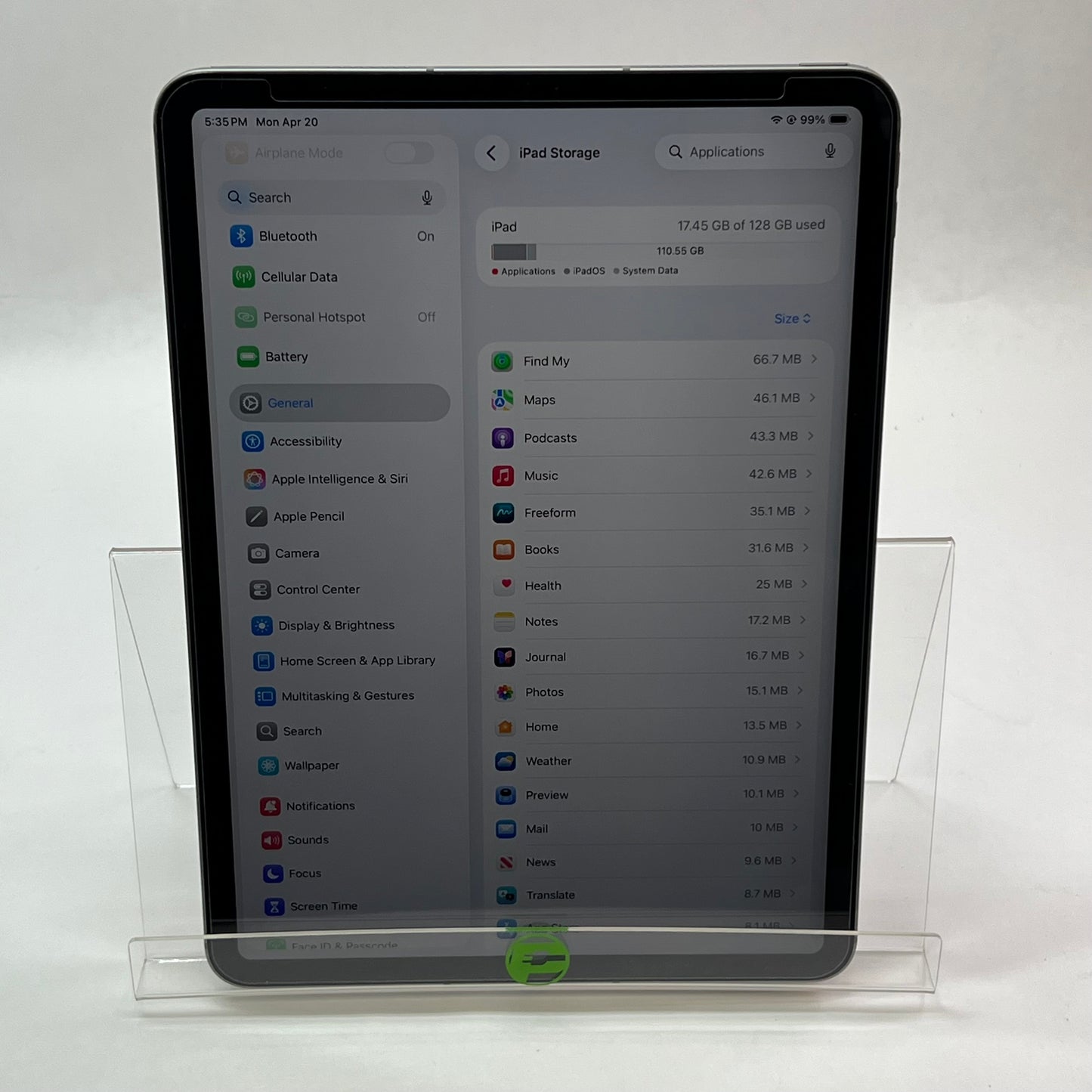 Factory Unlocked Apple iPad Pro 11" 4th Gen 128GB Space Gray MP553LL/A