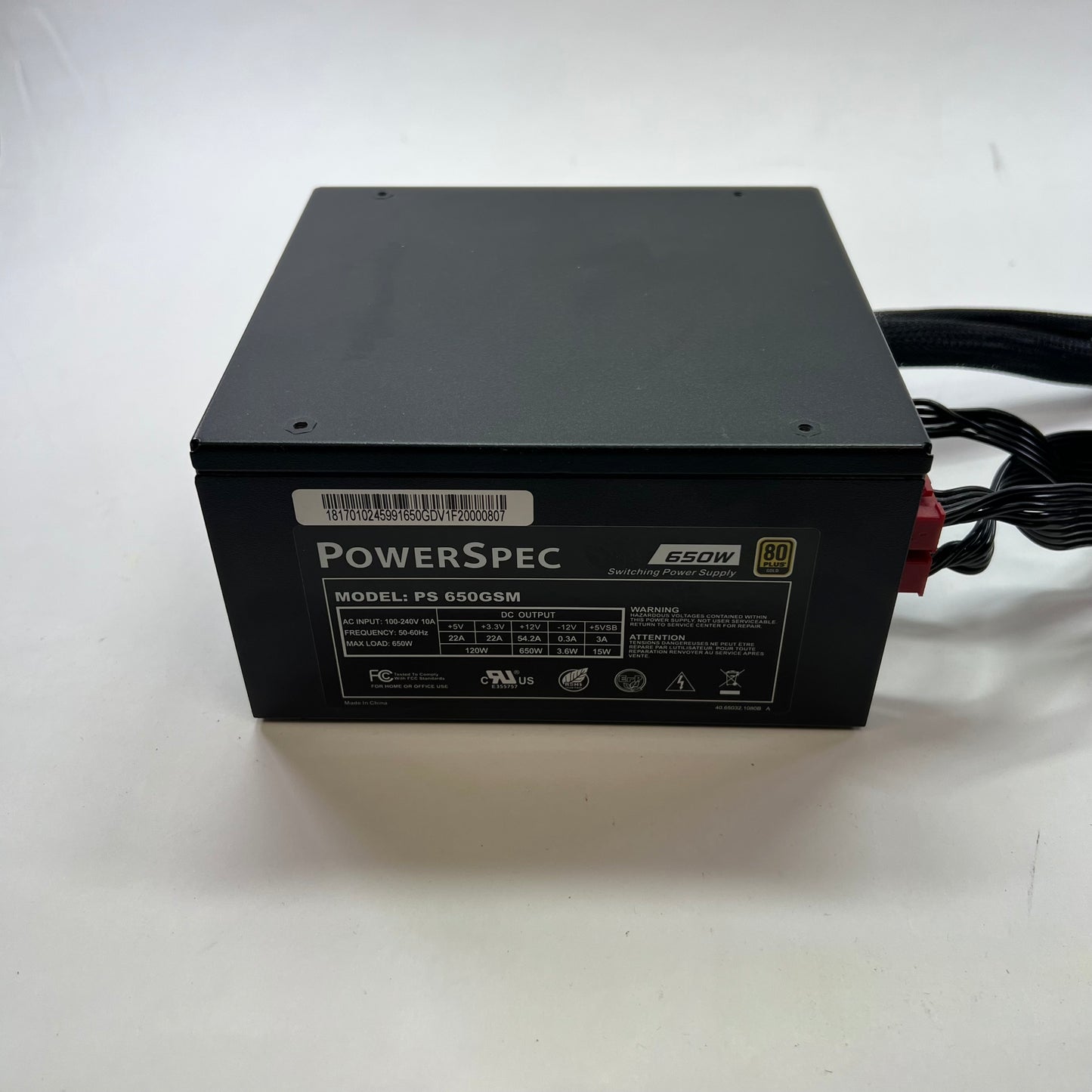 Misc Power supply PS 650GSM 80 Plus Gold 650W Semi Modular Power Supply