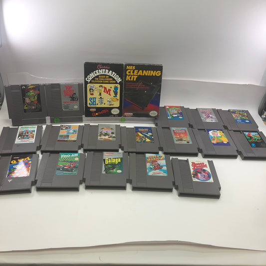 Lot of 18 Nintendo NES Games with NES Cleaning Kit 