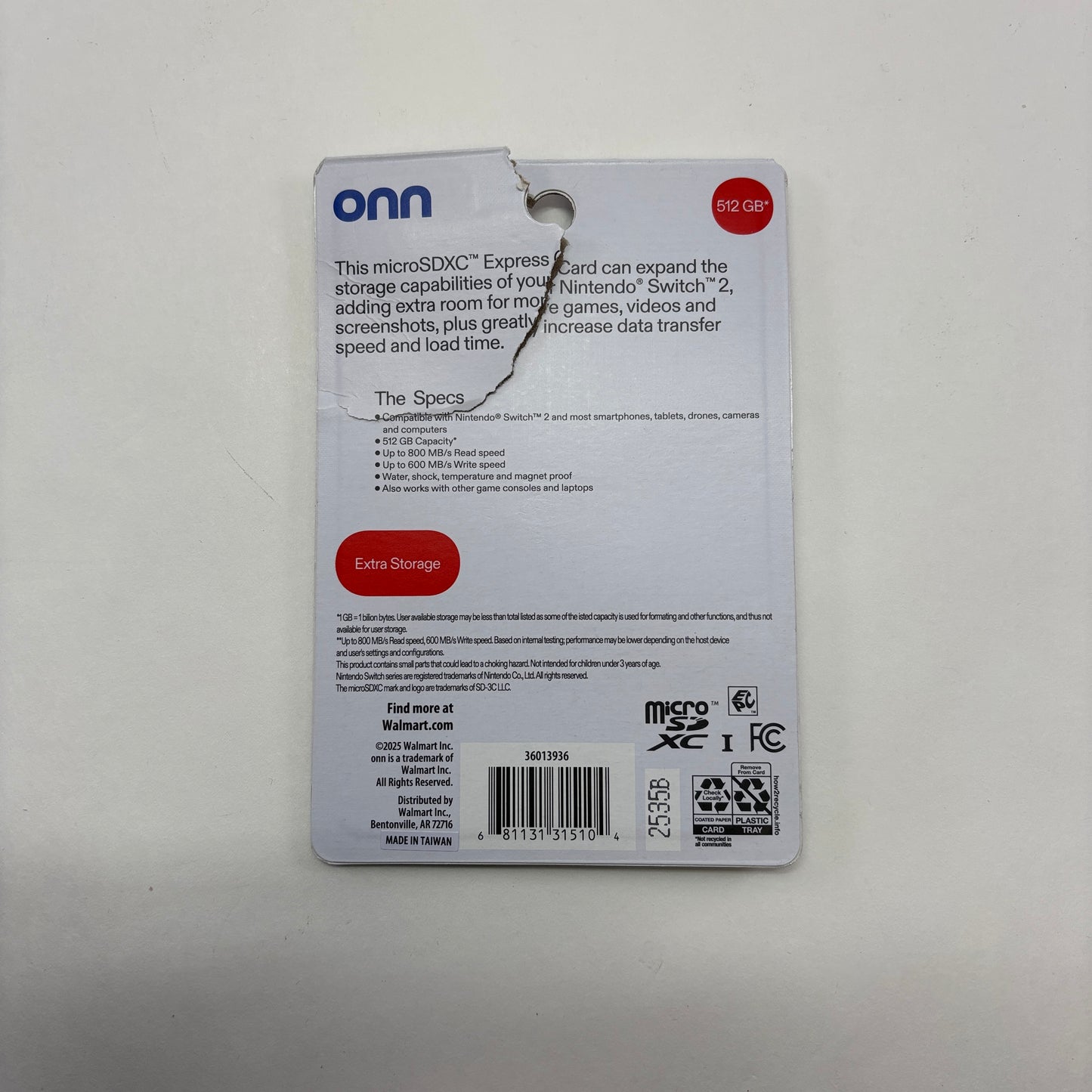 New Onn MicroSDXC 512GB 2535B