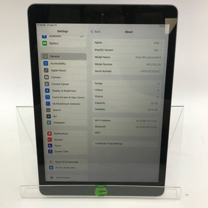 WiFi Only Apple iPad 8th Gen 32GB Space gray MYL92LL/A