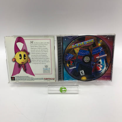 Ms. Pac-Man Maze Madness (Sony PlayStation 1 PS1, 2000) CIB w Registration Card