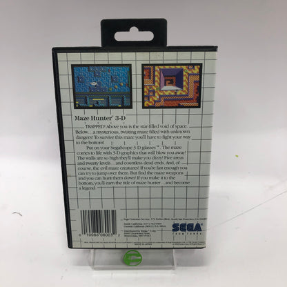Maze Hunter 3D (Sega Master System, 1986) Complete in Original Box, CIB