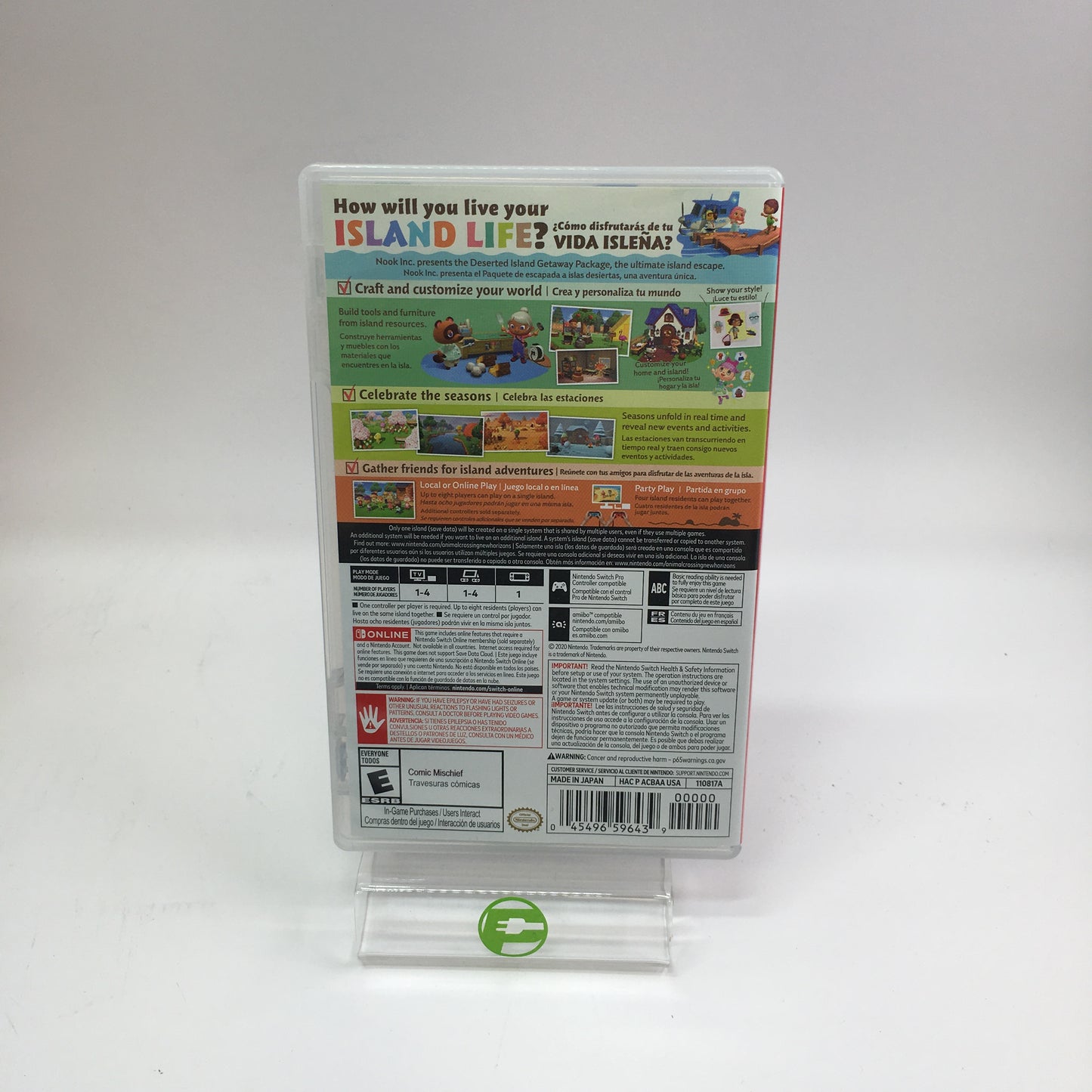 Nintendo Switch v1 Video Game Console HAC-001 Animal Crossing Edition w Box