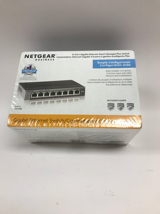 New Netgear Gigabit Ethernet Switch, 8 port 8-Port Gigabit Managed Switch GS108E